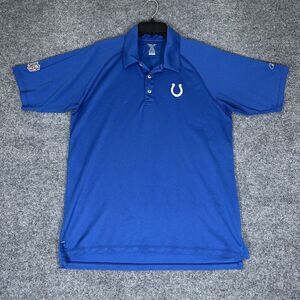 Indianapolis Colts Reebok Polo Shirt Mens Medium Blue NFL‎ Short Sleeve Adult